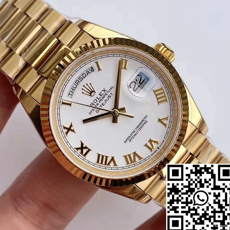 Scale M128238 Roman Factory Dial Day-Date Rolex Time EW White 1002